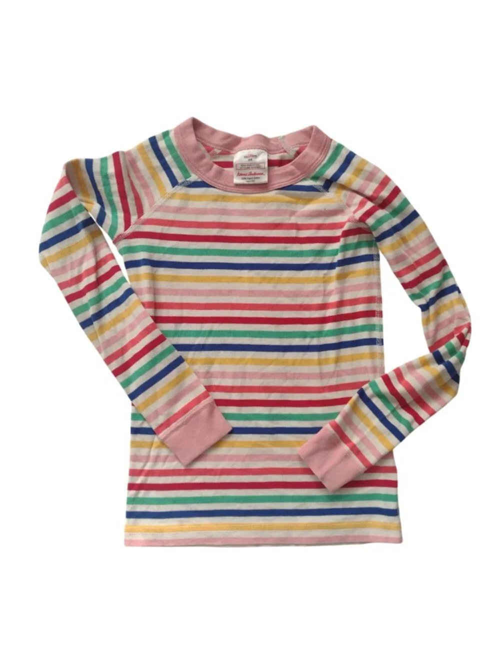 Hanna Andersson Kids Rainbow Striped Pajama Set 8 Multicolor Organic Cotton PJs